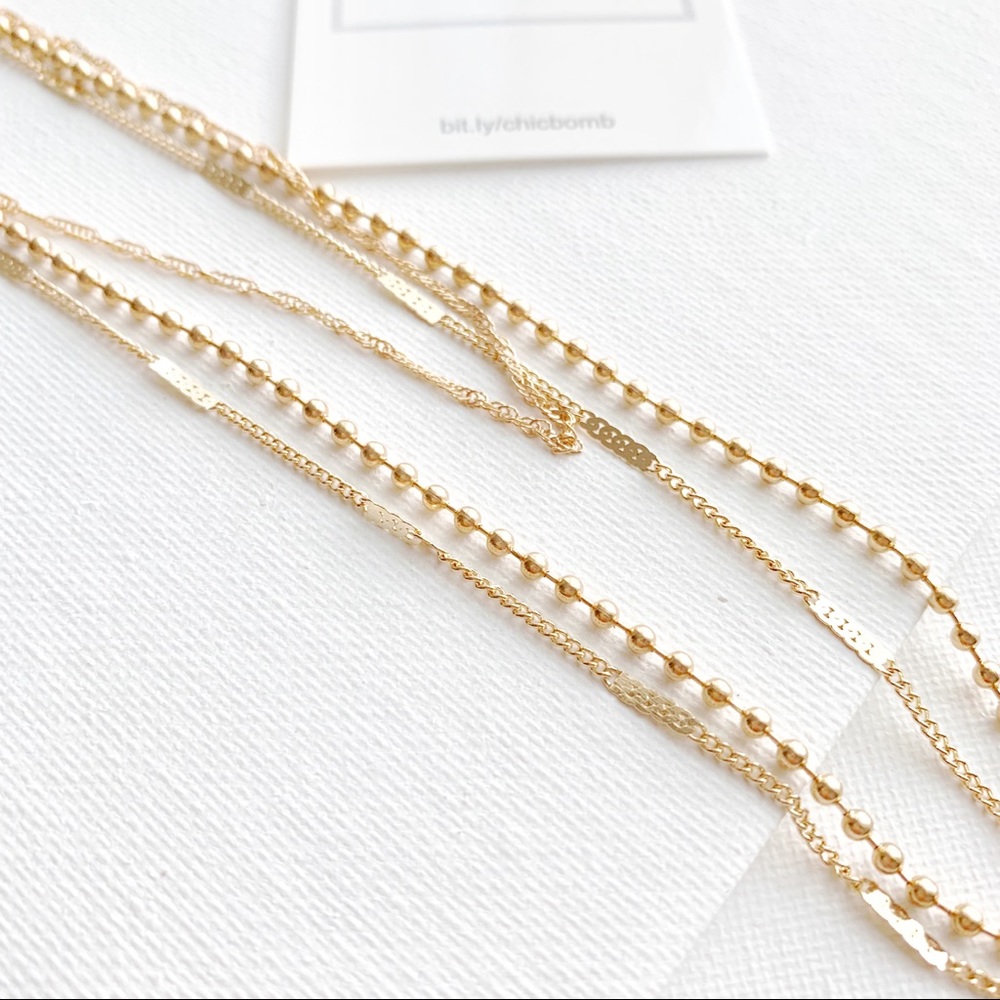 Dainty Layered Cross Necklace - Picture 5 of 6